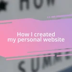 How I created my personal website