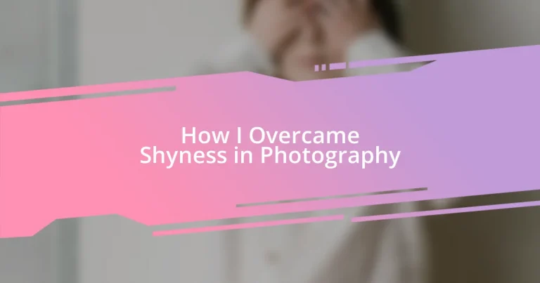 How I Overcame Shyness in Photography