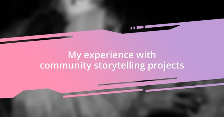 My experience with community storytelling projects