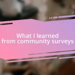 What I learned from community surveys