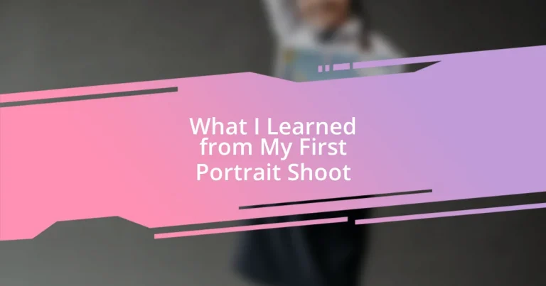 What I Learned from My First Portrait Shoot